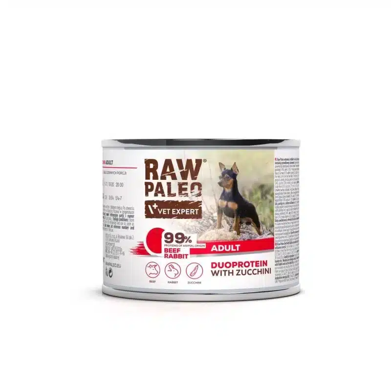 Raw Paleo Adult Dog Beef & Rabbit - консерва за кучета с говеждо и заек