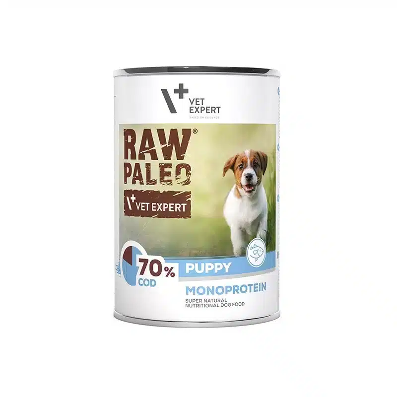 Raw Paleo Puppy Cod - консерва за подрастващи кучета с риба треска
