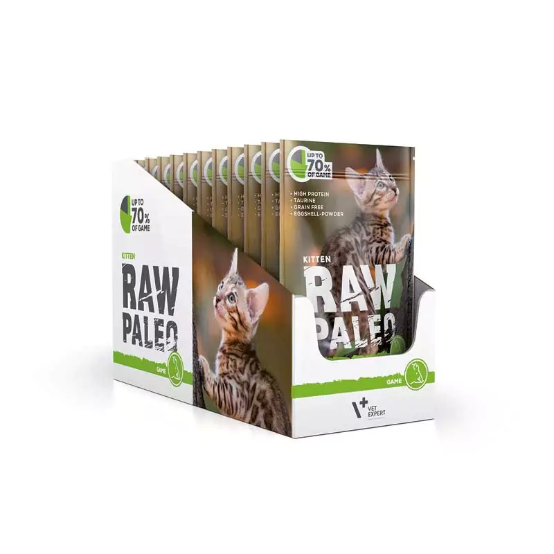 Raw Paleo Kitten Game - пауч за подрастващи котки с дивеч