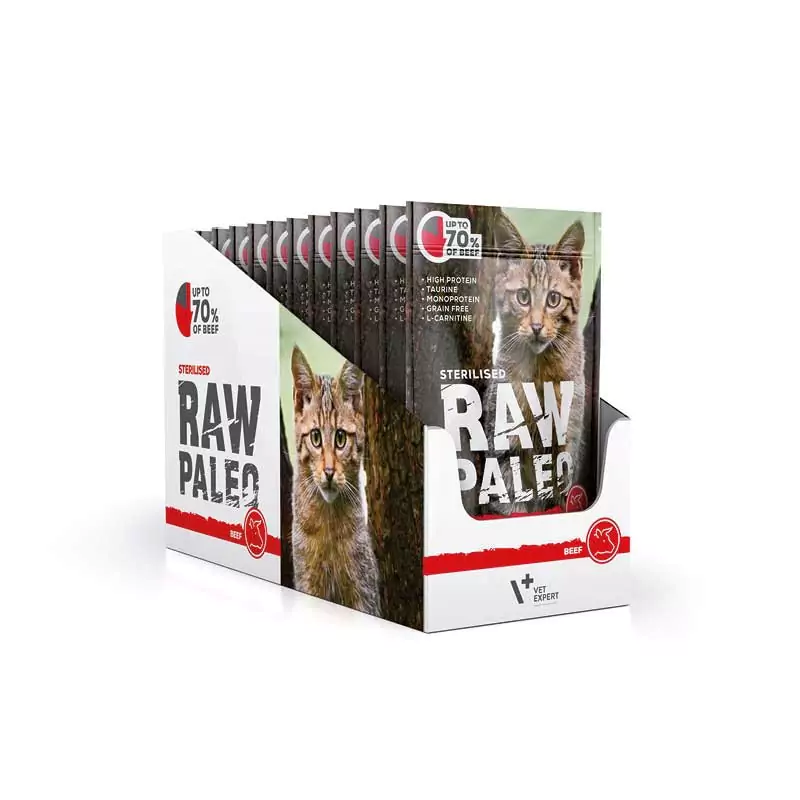 Raw Paleo Sterilised Cat Beef - пауч за кастрирани котки с телешко месо