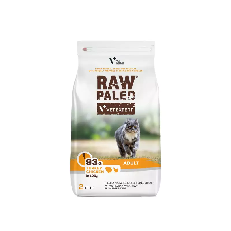 Raw Paleo Adult Cat Turkey & Chicken - храна за котки с пуйка и пиле