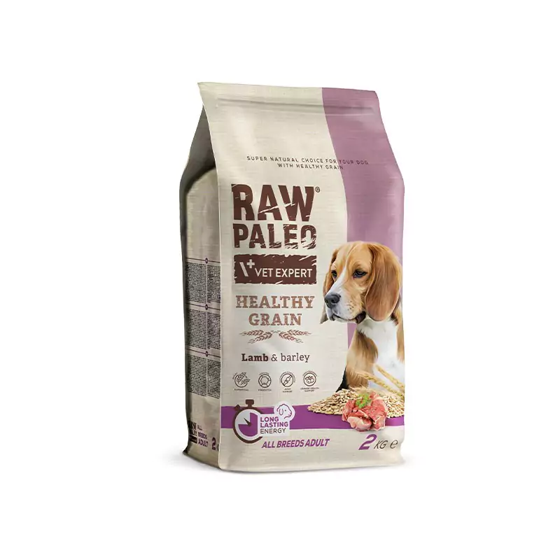 Raw Paleo Adult Dog Healthy Grain Lamb - храна за кучета всички породи с агне и ечемик