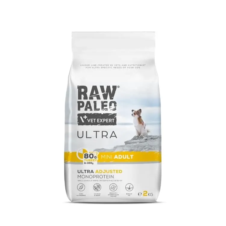 Raw Paleo Adult Mini Breed Ultra Turkey - храна за кучета малки породи (до 8 кг.) и над 12 месеца, с пуйка