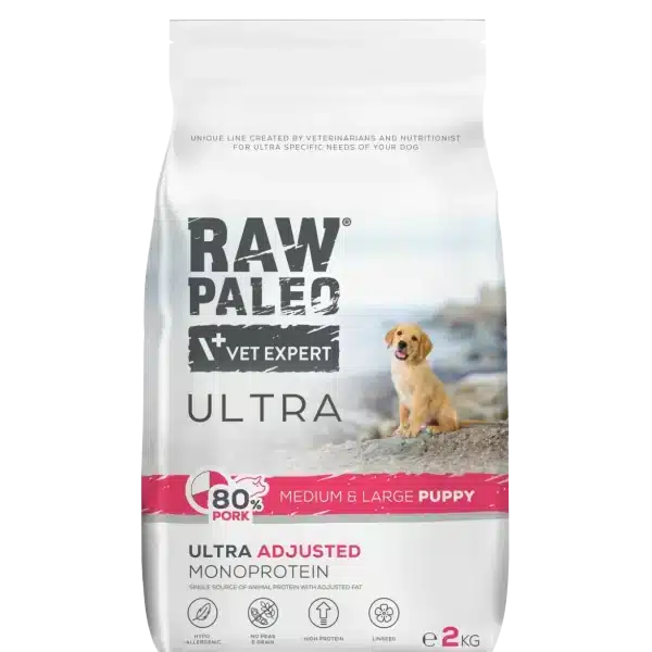 Raw Paleo Puppy Medium & Large Breed Ultra Pork - храна за подрастващи кучета средни и едри породи (над 8 кг.) и до 12 месеца, със свинско