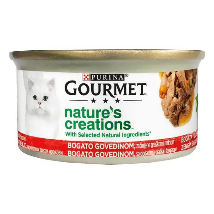 Gourmet Nature's Creations Beef - консерва за котки с говеждо, грах и моркови
