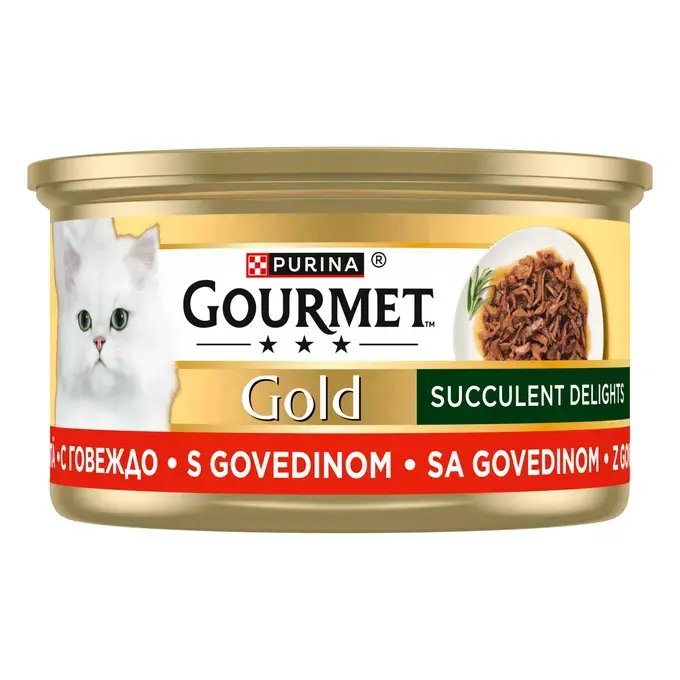 Gourmet Gold Succulent Delights Beef - сочни фини филенца за котки с говеждо