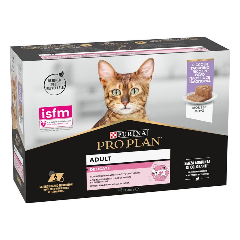 Purina Pro Plan Delicate Mousse Turkey - пастет (мус) за котки с чувствително храносмилане и капризен вкус, с пуйка