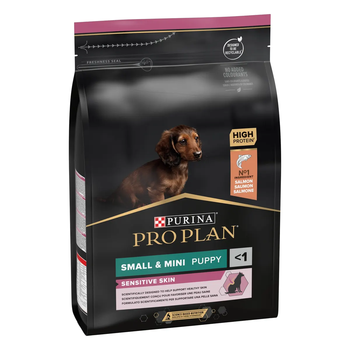 Purina Pro Plan Small & Mini Puppy Sensitive Skin Salmon - храна за кученца мини и малки породи с чувствителна кожа, със сьомга
