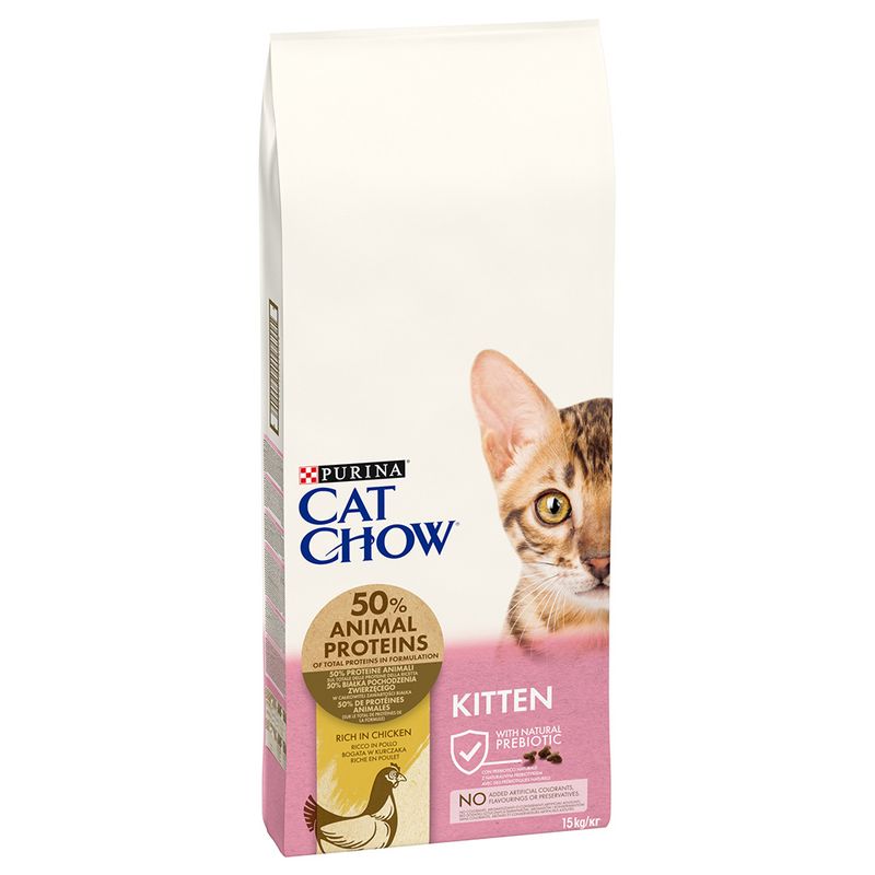 Purina Cat Chow Kitten Chicken - храна за котенца от 1 до 12 месеца, за бременни и кърмещи котки, с пиле