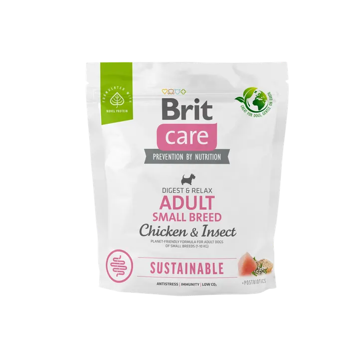 Brit Care Dog Sustainable Adult Small Breed - храна за кучета малки породи над 12 месеца с високоусвоим протеин от насекоми и пиле