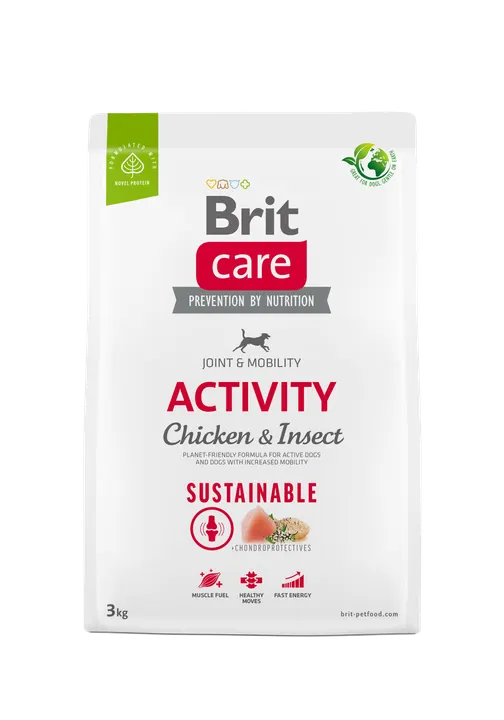 Brit Care Dog Sustainable Activity - храна за кучета с повишена активност с насекоми и пиле