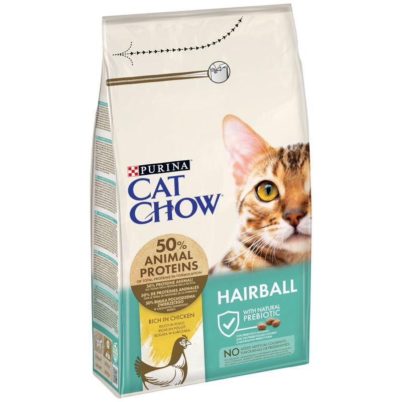 Purina Cat Chow Special Care Hairball Control Chicken - храна за котки над 12 месеца за контрол на космените топки, с пиле
