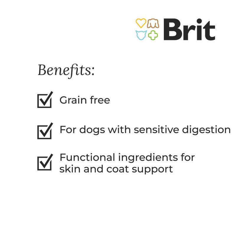 Brit Care Dog Grain-Free Adult - храна за кучета всички породи над 12 месеца със сьомга и картофи, без зърнени култури