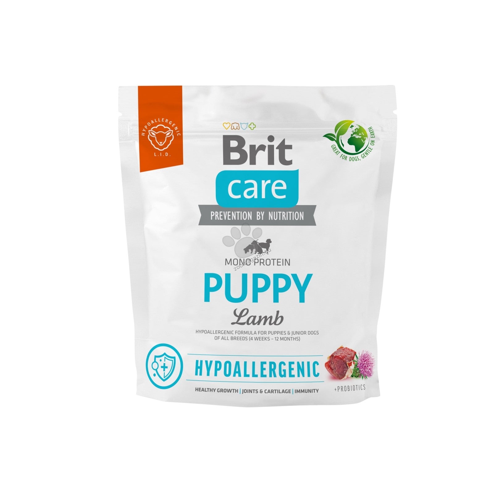 Brit Care Dog Hypoallergenic Puppy - монопротеинова хипоалергенна храна за подрастващи кучета всички породи до 12 месеца с агне и ориз