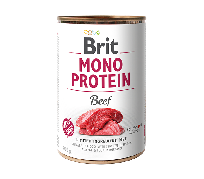 Brit Dog Mono Protein Beef - консерва за кучета с говеждо месо, 3 бр. х 400 гр.