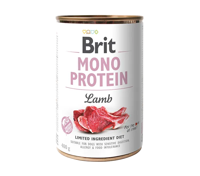 Brit Dog Mono Protein Lamb - консерва за кучета с агне, 3 бр. х 400 гр.