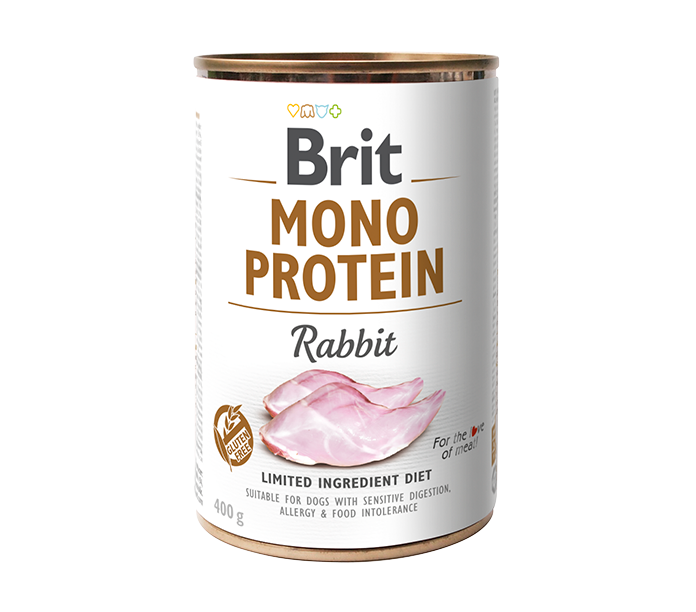 Brit Dog Mono Protein Rabbit - консерва за кучета със заек, 3 бр. х 400 гр.