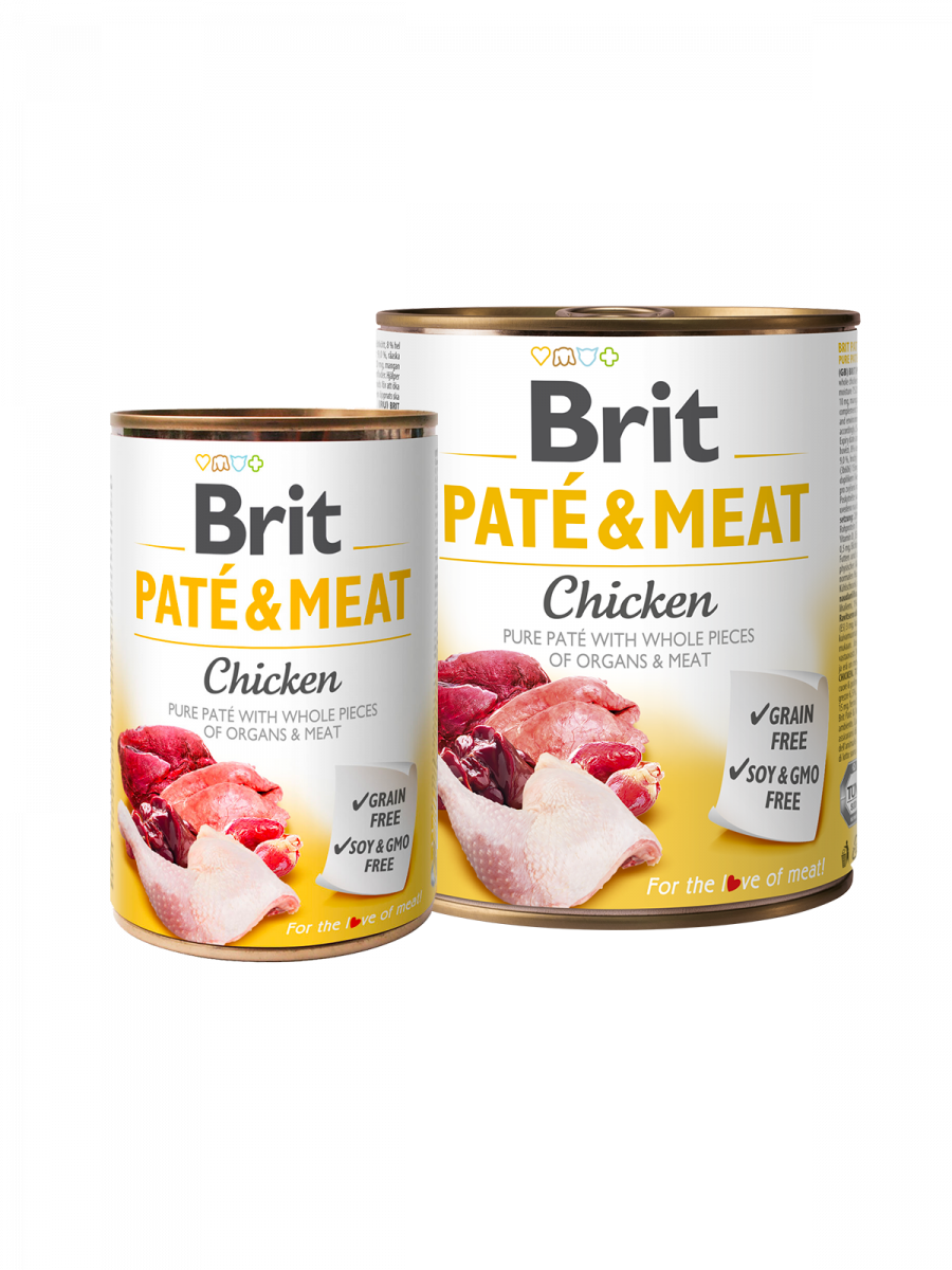 Brit Dog Pate & Meat Chicken - хапки в пастет за кучета с пиле, 3 бр. х 400 гр.