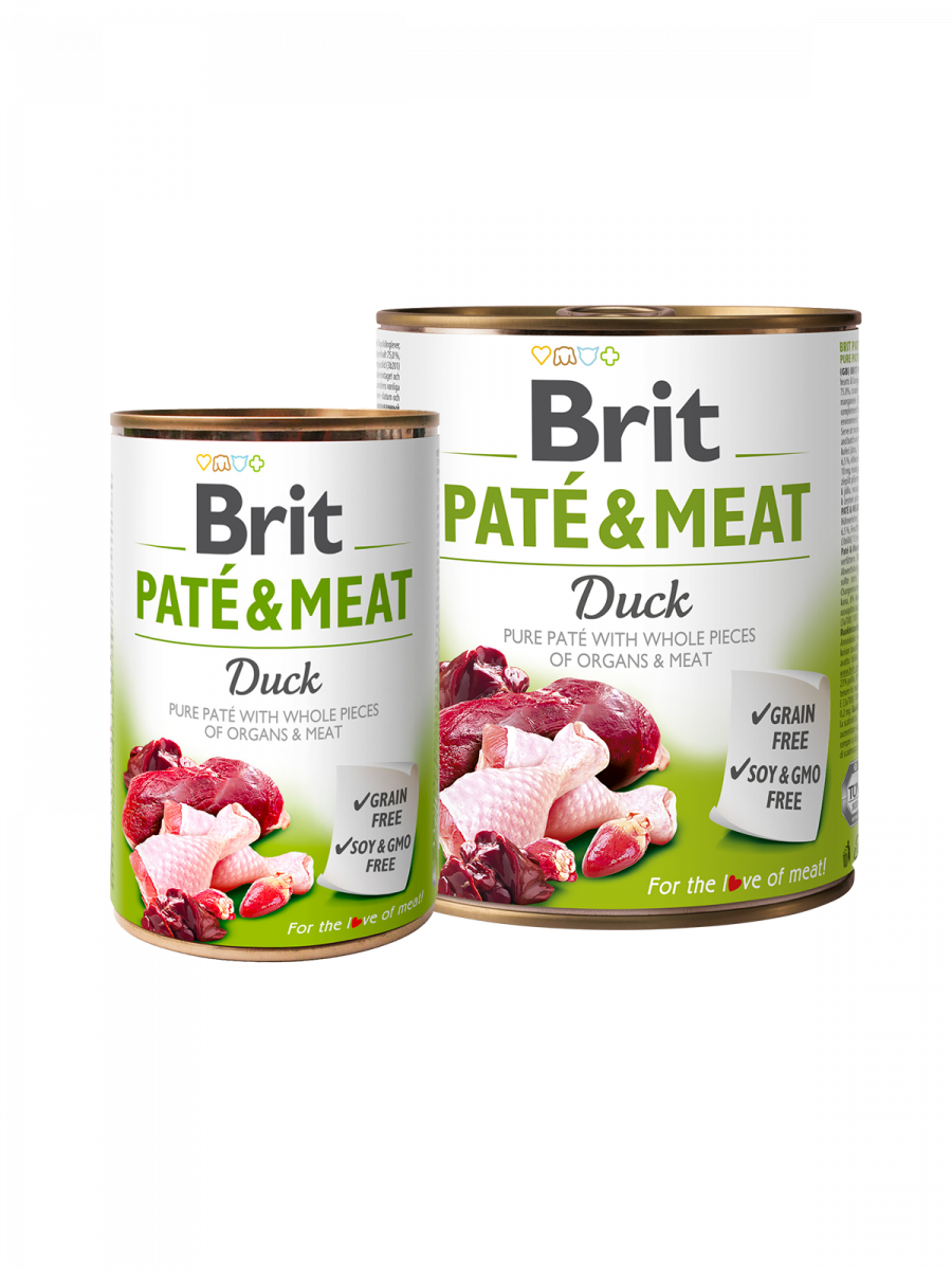 Brit Dog Pate & Meat Duck - хапки в пастет за кучета с патица, 3 бр. х 400 гр.