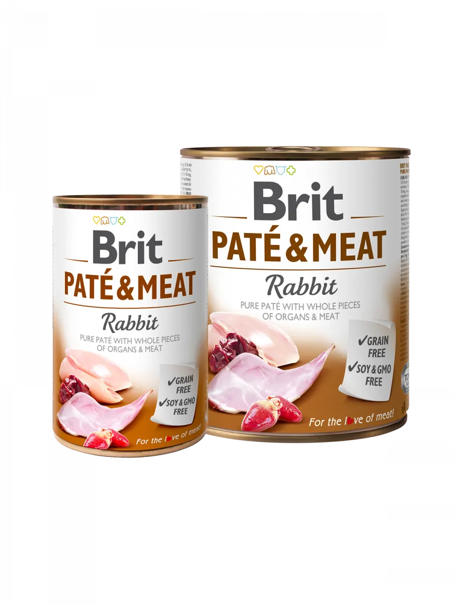 Brit Dog Pate & Meat Rabbit - хапки в пастет за кучета със заек, 3 бр. х 400 гр.