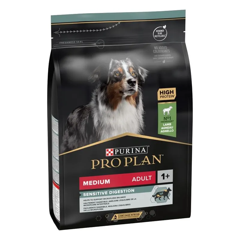 Purina Pro Plan Medium Adult Sensitive Digestion Lamb - лесносмилаема храна за кучета средни породи (10-25 кг.), над 12 месеца, с агнешко и ориз