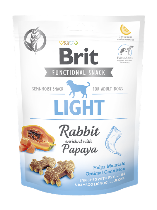 Brit Care Dog Functional Snack Light Rabbit - диетично лакомство за кучета със заек и папая