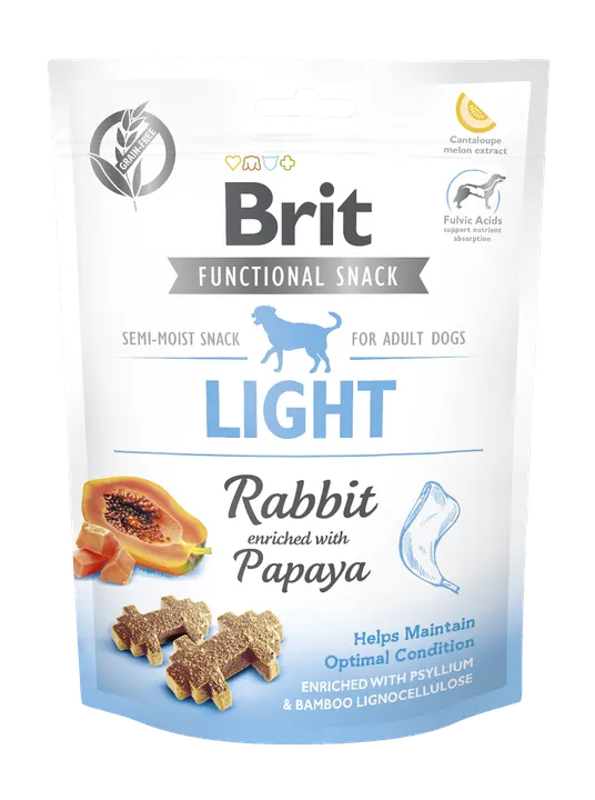 Brit Care Dog Functional Snack Light Rabbit - диетично лакомство за кучета със заек и папая