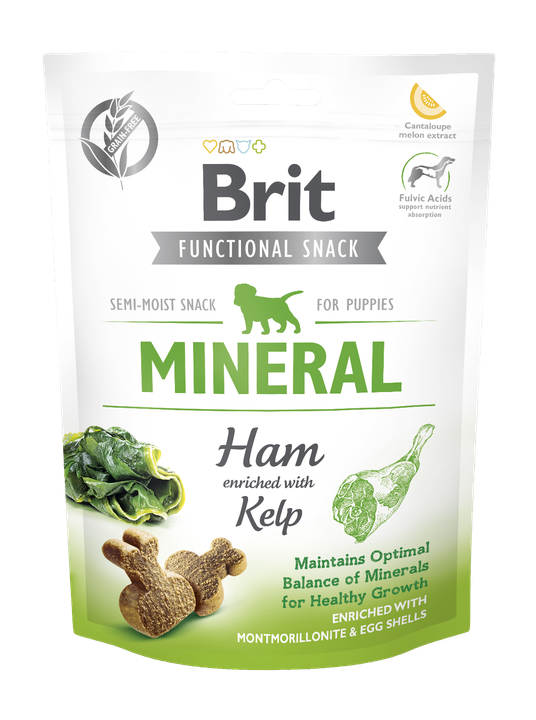 Brit Care Dog Functional Snack Mineral Ham for Puppies - лакомство за кученца с шунка и водорасли
