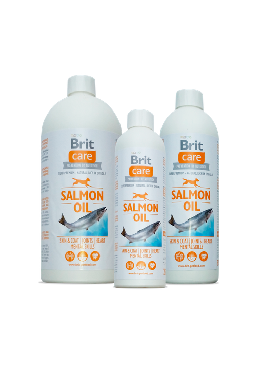 Brit Care Salmon Oil - 100% натурално масло от сьомга за красива козина и здрава кожа