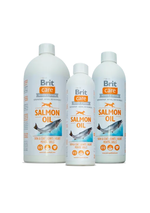 Brit Care Salmon Oil - 100% натурално масло от сьомга за красива козина и здрава кожа