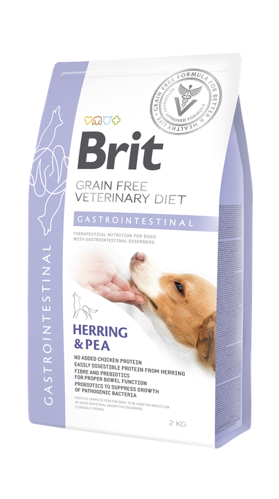 Brit Veterinary Diets Dog Gastrointestinal - храна за кучета с храносмилателни разстройства, с херинга и грах