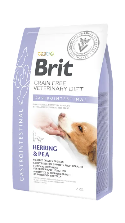 Brit Veterinary Diets Dog Gastrointestinal - храна за кучета с храносмилателни разстройства, с херинга и грах