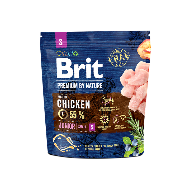 Brit Premium by Nature Junior S - храна за кучeто малки и дребни породи (1-10 кг.), до 12 месеца, с пиле