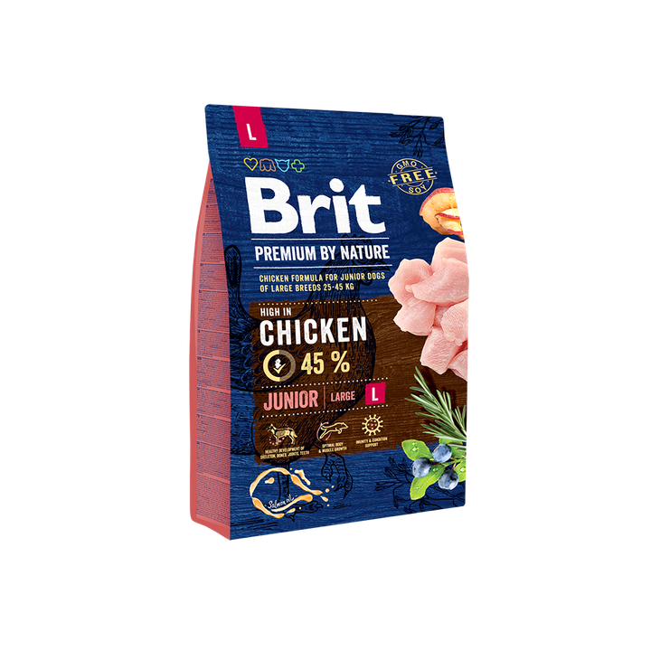 Brit Premium by Nature Junior L - храна за кучета големи породи (над 25 кг.), до 24 месеца, с пиле
