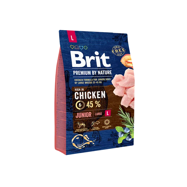 Brit Premium by Nature Junior L - храна за кучета големи породи (над 25 кг.), до 24 месеца, с пиле