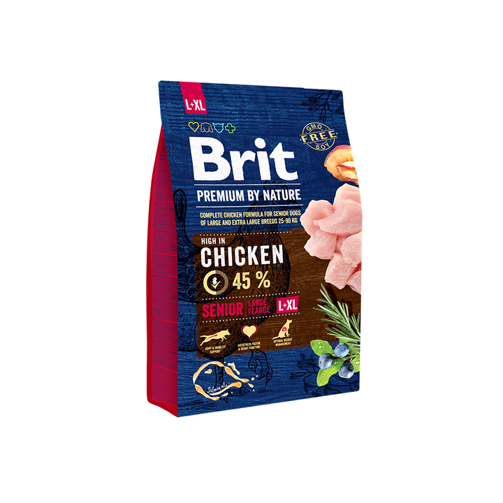 Brit Premium by Nature Senior L+XL - храна за кучета големи и гигантски породи (над 25 кг.), над 7 години, с пиле