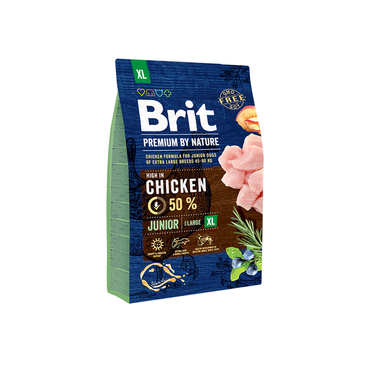 Brit Premium by Nature Junior XL - храна за кучета гигантски породи (над 45 кг.), от 4 до 30 месеца, с пиле