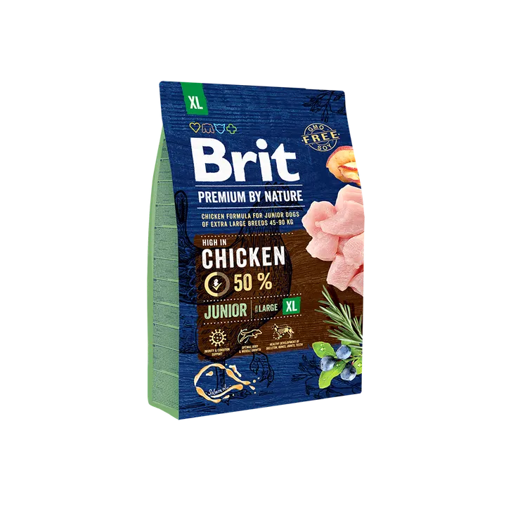 Brit Premium by Nature Junior XL - храна за кучета гигантски породи (над 45 кг.), от 4 до 30 месеца, с пиле
