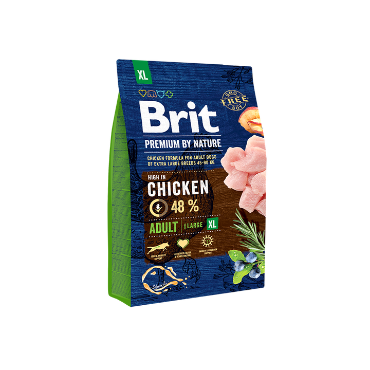 Brit Premium by Nature Adult XL - храна за кучета гигантски породи (над 45 кг.), над 30 месеца, с пиле