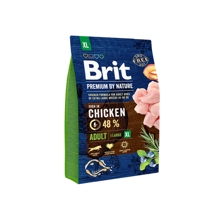 Brit Premium by Nature Adult XL - храна за кучета гигантски породи (над 45 кг.), над 30 месеца, с пиле