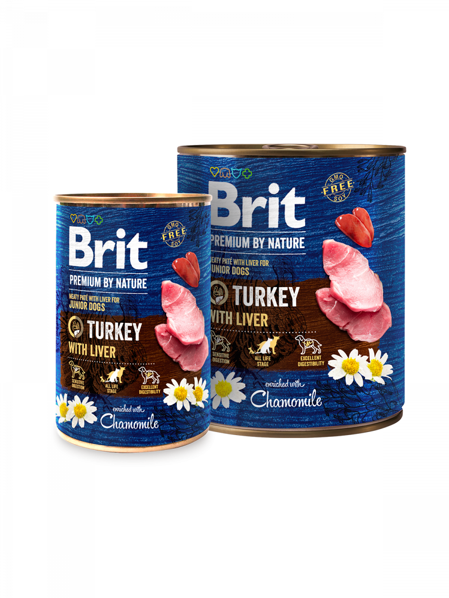 Brit Premium by Nature Turkey with Liver - консерва за кучета с пуйка и черен дроб, 3 бр. х 400 гр.