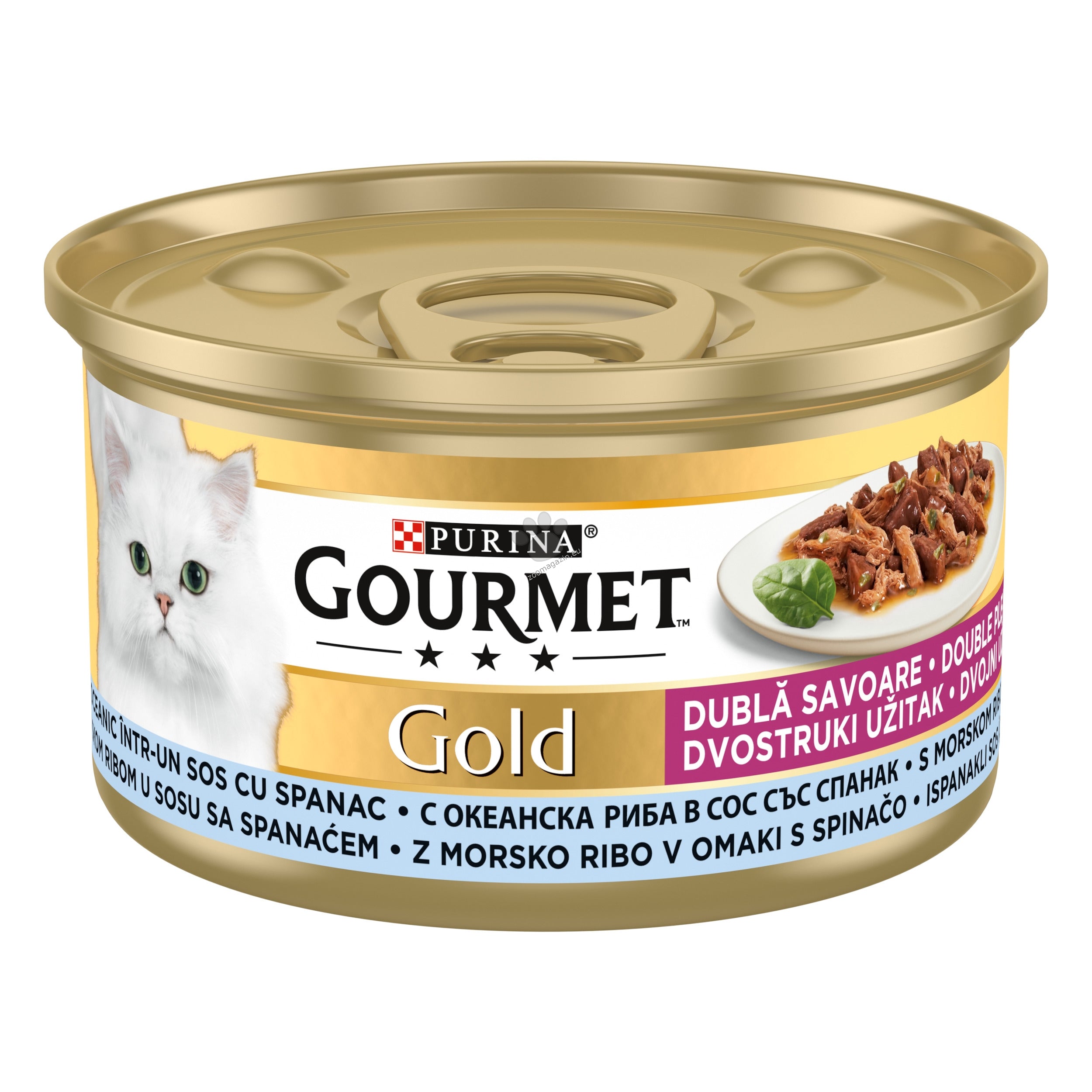 Gourmet Gold Double Pleasure Tuna Spinach - двойно удоволствие за котки, риба тон в сос и спанак