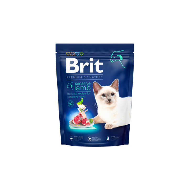 Brit Premium by Nature Cat Sensitive Lamb - храна за котки с чувствителна храносмилателна система с агне