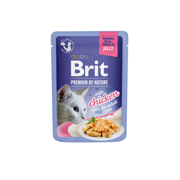 Brit Premium Cat Delicate Chicken Fillets in Jelly - пауч за котки с филенца от пиле в желе, 5 бр. х 85 гр.