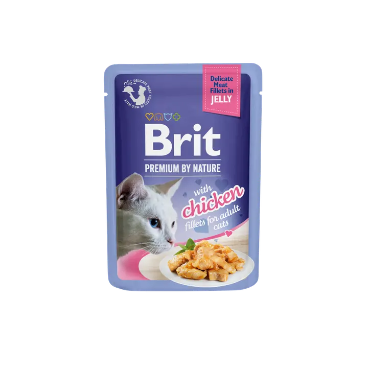 Brit Premium Cat Delicate Chicken Fillets in Jelly - пауч за котки с филенца от пиле в желе, 5 бр. х 85 гр.
