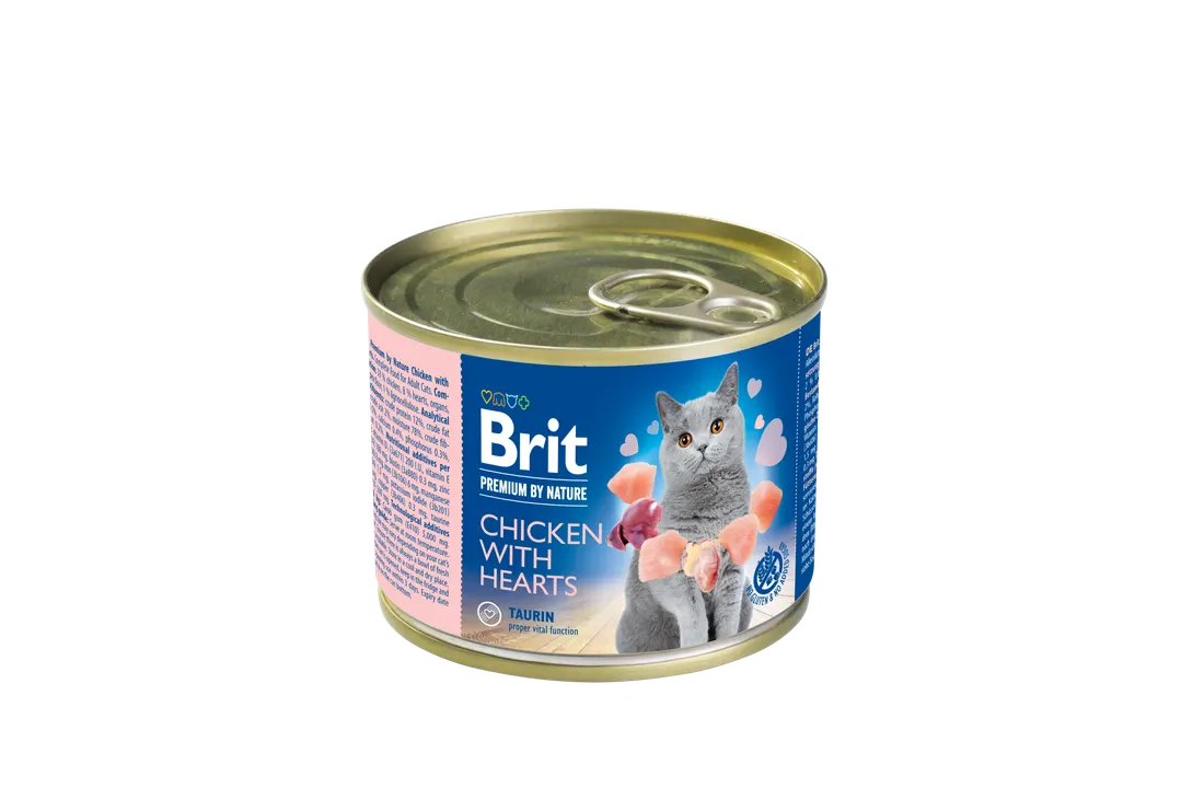 Brit Premium by Nature Cat Chicken with Hearts - консерва за котки с пиле и сърца