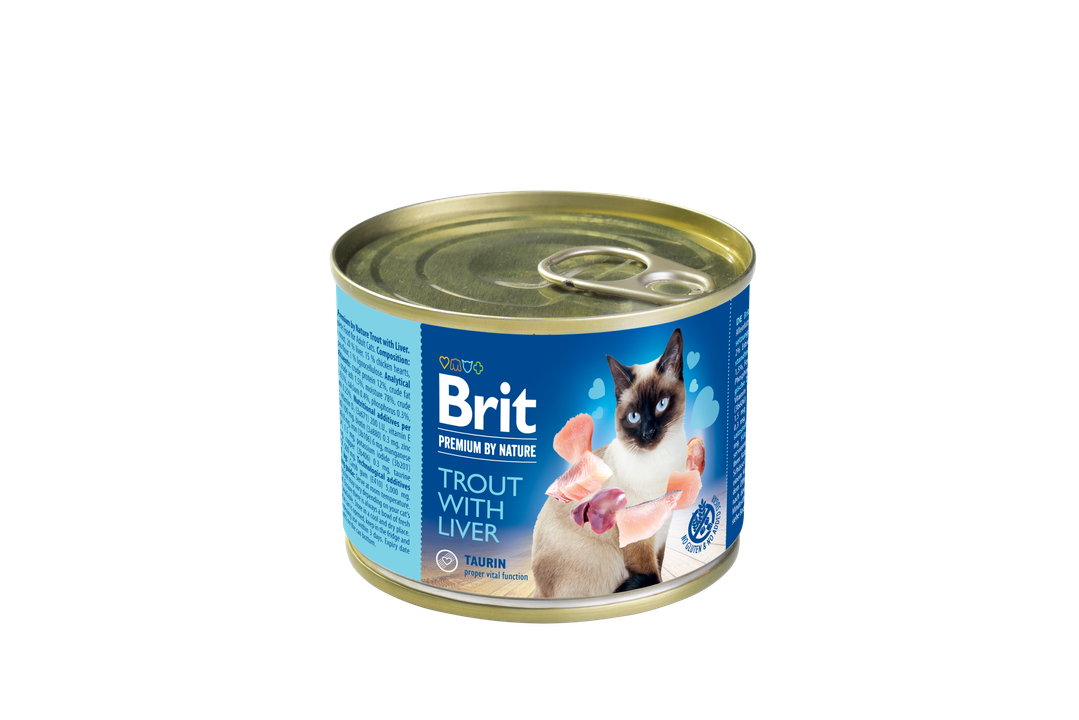 Brit Premium by Nature Cat Trout with Liver - консерва за котки с пъстърва и черен дроб