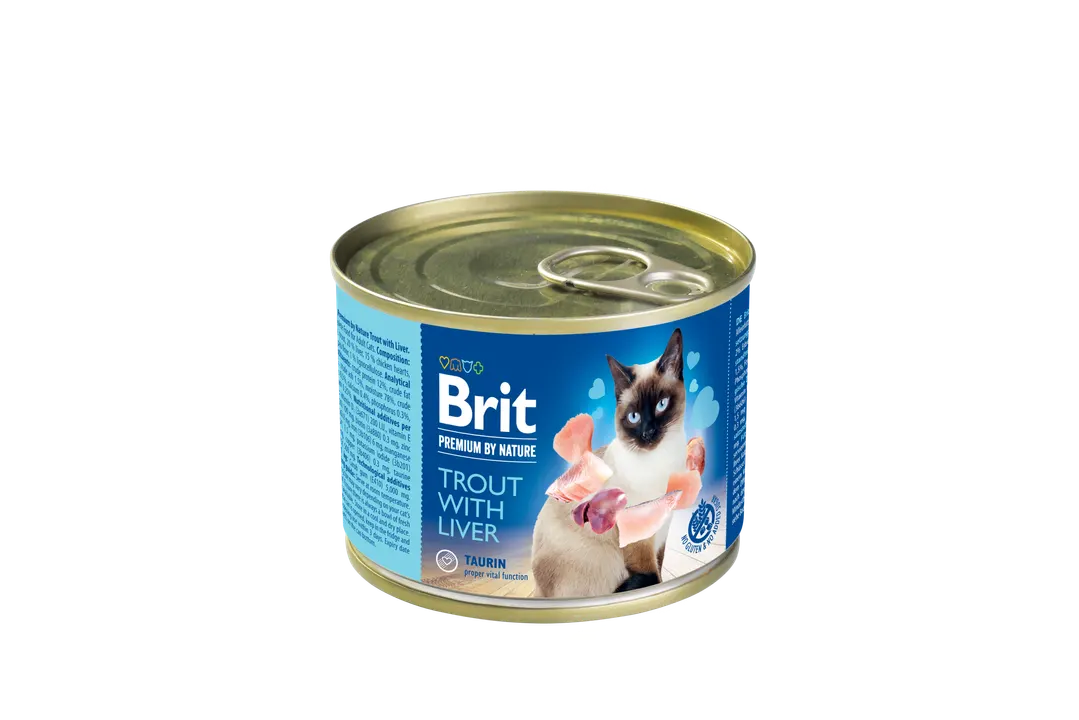 Brit Premium by Nature Cat Trout with Liver - консерва за котки с пъстърва и черен дроб