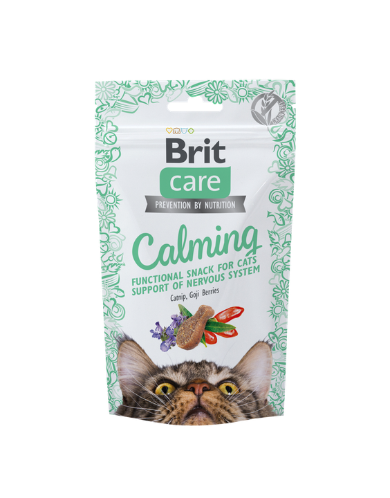 Brit Care Cat Snack Calming - лакомство за котки с успокояващ ефект, с котешка трева и годжи бери