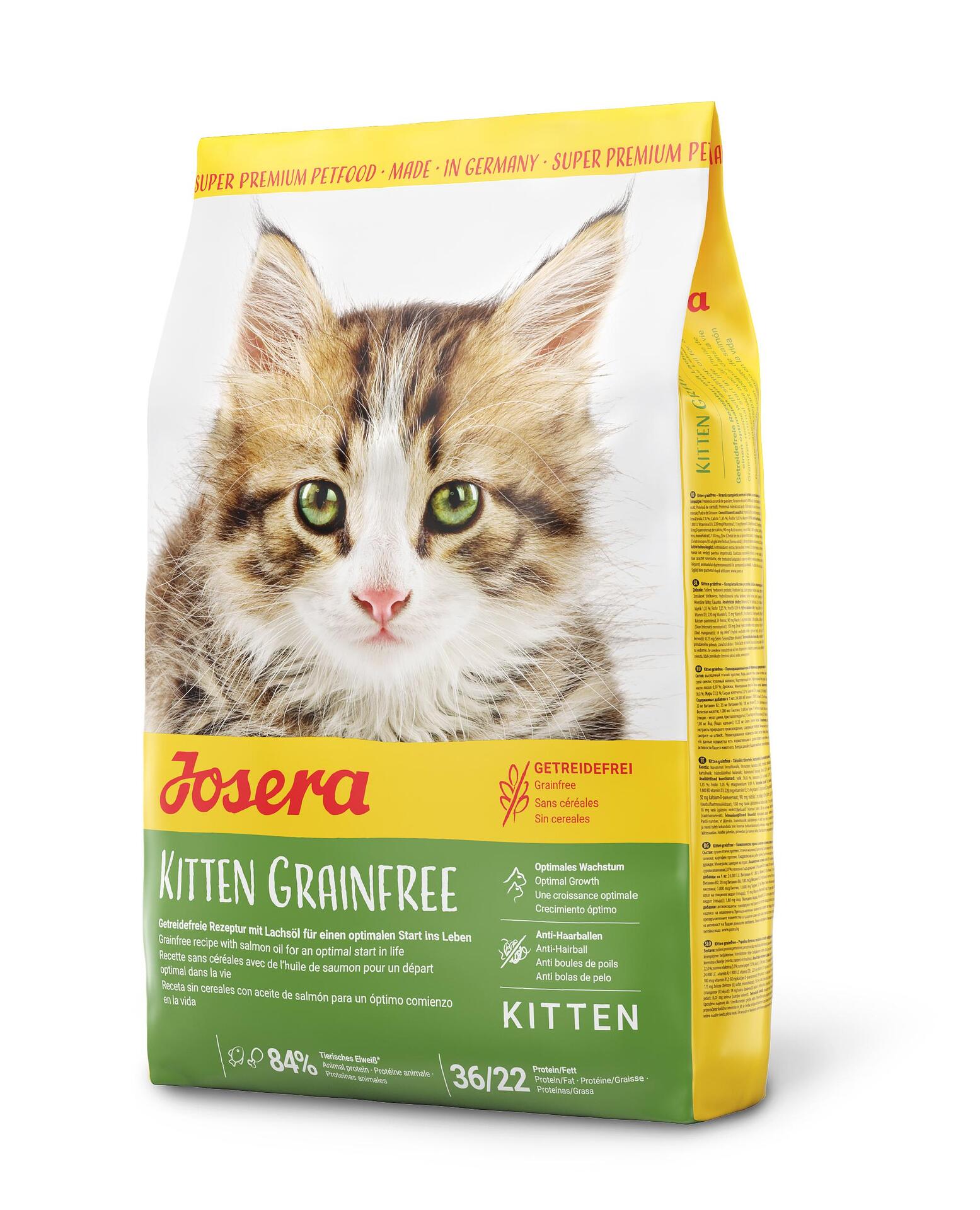 Josera Kitten Grainfree Chicken Potates - храна за бременни, кърмещи и подрастващи котки с пилешко и картофи
